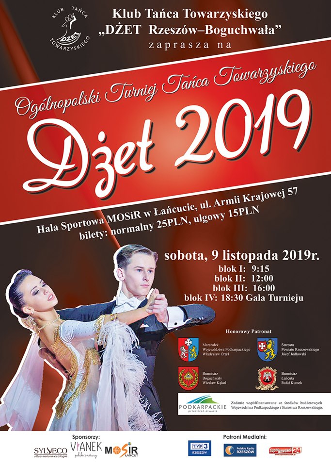 Ogólnopolski Turniej Tańca Towarzyskiego "Dżet 2019"