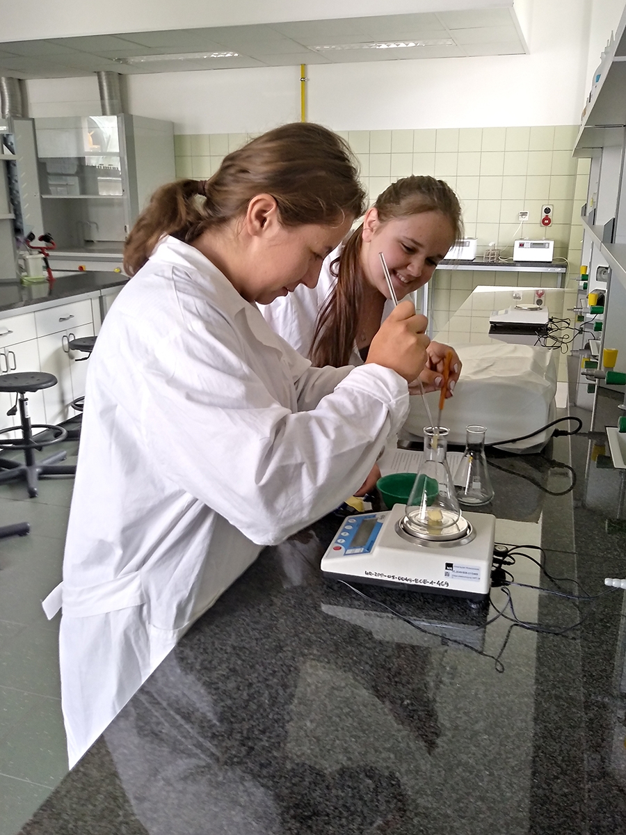 Zajęcia z chemii żywności na Uniwersytecie Rzeszowskim (Zespół Szkół w Sokołowie Młp.)