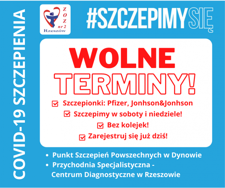 COVID-19 - WOLNE TERMINY SZCZEPIEŃ