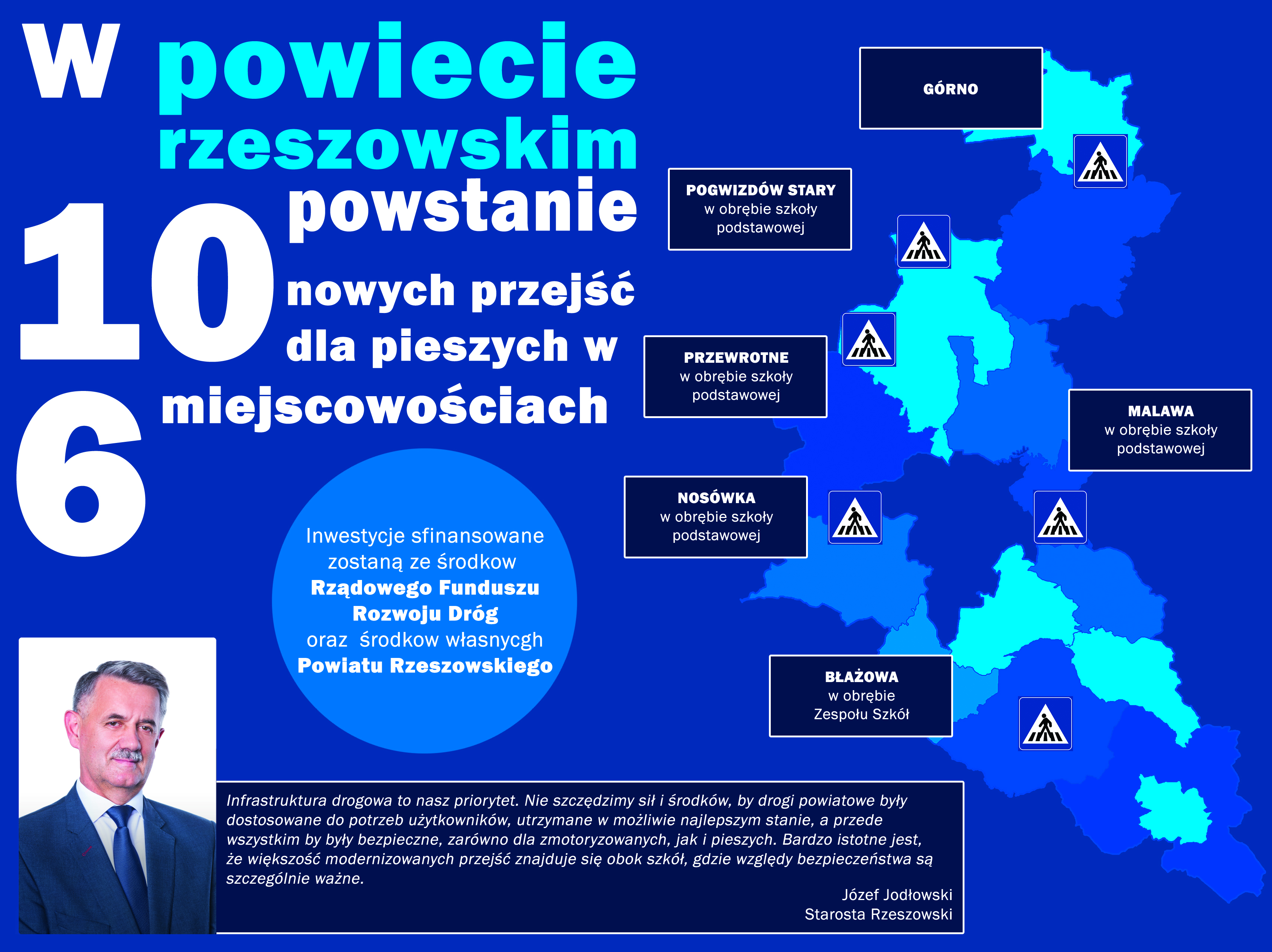 Środki z Rządowego Funduszu Rozwoju Dróg wesprą budowę nowych przejść dla pieszych w powiecie rzeszowskim
