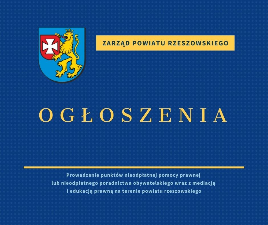 Konkurs dot. prowadzenia punktów nieodpłatnej pomocy prawnej