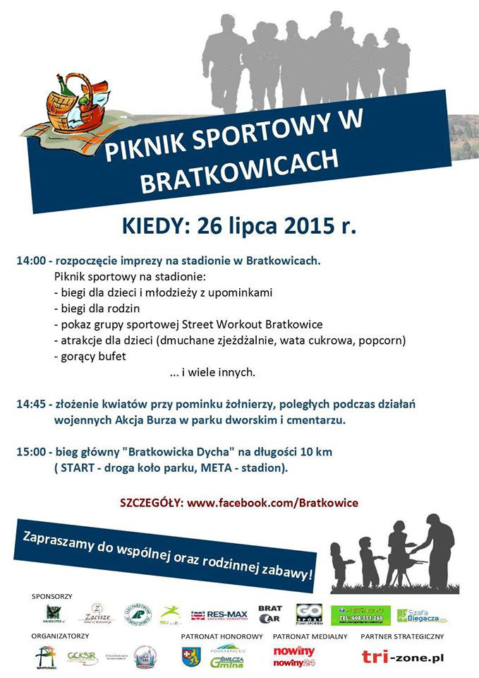 plakat piknik sportowy w Bratkowicach